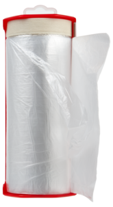 Dekkplast med tape, maskering på rull, 2,7 x 17 m