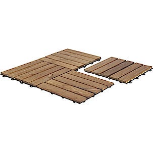 Golvplattor trall, brunlaserad gran, 4-pack