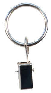 Gardinring med klämma, 10-pack