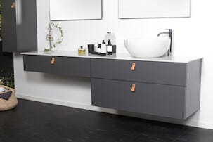 Läderknopp Ari brunt, 65 mm

