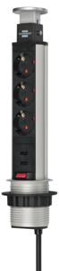 Brennenstuhl Tower Power PopUp 3-veis grenuttak, 2 USB