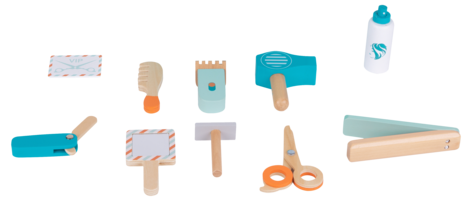 Frisörsväska för barn, 11 delar, från 3 år