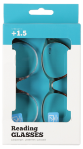 Läsglasögon med blåljusfilter, brun och lila, 2-pack