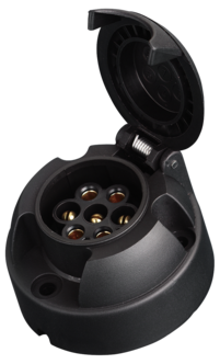 Släpvagnskontakt, 7-polig stickdosa 12 V