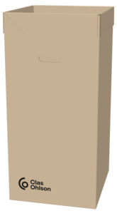 Soptunna wellpapp med bärhandtag, 125 liter