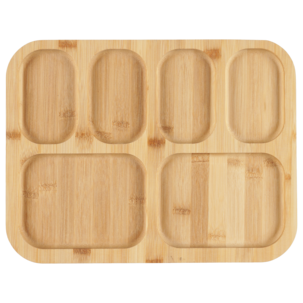 Serveringsbricka i bambu med lock, 39 cm