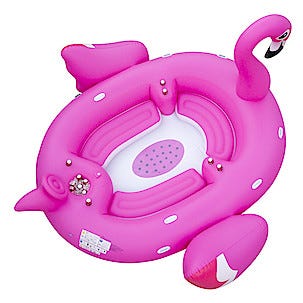 Mega Flamingo, oppblåsbar flåte, 3,7 x 3,7 meter