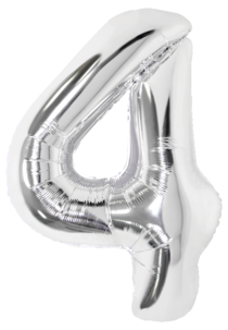 Stor sifferballong silver 82 cm, 0-9, 1-pack