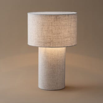 Northlight Didrik bordslampa linne och metall, 34 cm