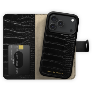Ideal of Sweden Magnet Wallet+ iPhone 18 Pro Max / iPhone 17 Pro Max, croco svart