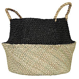 Förvaringskorg natur/svart