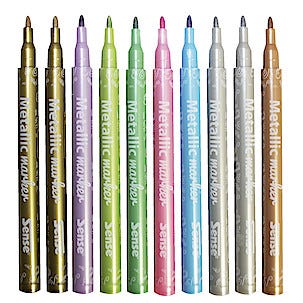 Metalliska fiberpennor, 10-pack