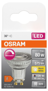Dimbar reflektorpære GU10 LED 7 W, Osram