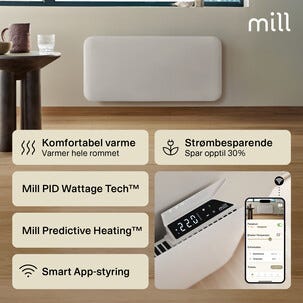 Mill Invisible Smart WiFi Sähköpatteri Gen. 4, valkoinen, 1500 W