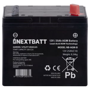 AGM-batteri 12 V, 25 Ah U1R