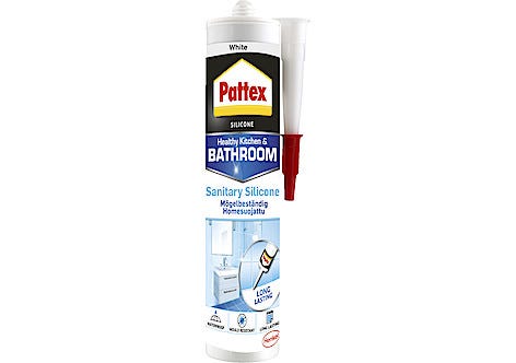 Pattex silikon til kjøkken og bad, hvit