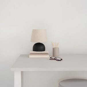 Northlight Hilma liten bordslampa svart keramik, 23 cm