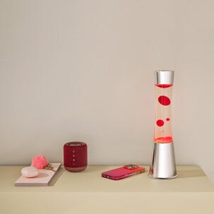 Lavalampe LED rød retro, 33 cm