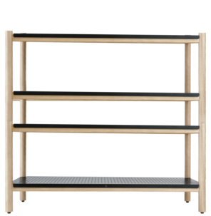 Kenkähylly musta metallia ja puuta, 80,8 cm