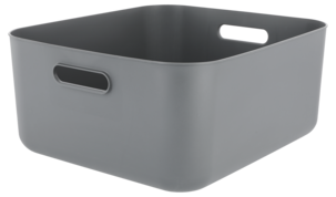 Tidy förvaringslåda med lock, återvunnen plast, grå