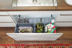 Källsorteringskärl skåp Nordiska Plast, 5 delar