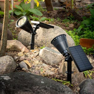 Vinklingsbar solcellsdriven spotlight, svart