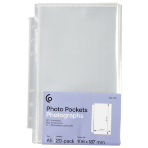 Plastfickor fotoalbum A5 refill, transparent