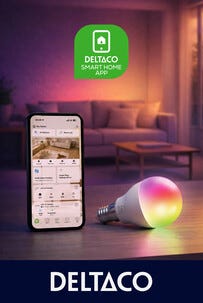 Deltaco Smart kronljuslampa LED RGB WiFi, E14 4,9 W dimbar