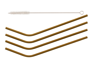 Sugrör i metall, guld