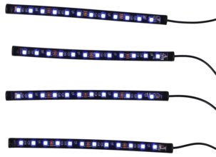 Interiørbelysning bil, lyslist LED, RGB, 4-pakning