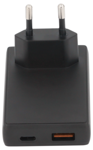 Seinälaturi USB-C ja USB-A, kulmaliitin, 45 W