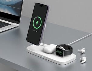 Trådløs Qi2-lader 3-i-1 for iPhone, magnetisk, 15 W