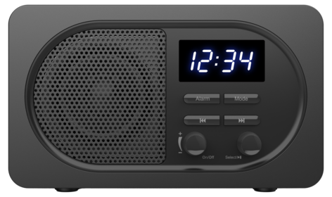 Exibel FM-radio, klockradio, Bluetooth, USB och 3,5 mm