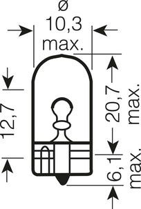 Auton polttimo Osram W2.1x9.5D, W5W