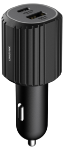 Unisynk Dual Autolaturi 12, 24 V, USB-C / USB-A, musta