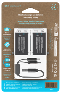 Pale Blue 9 V Ladattavat paristot USB-C, 2 kpl