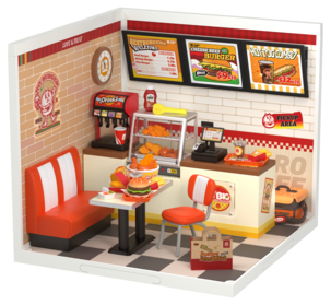 Rolife Super Creator miniatyrrum Yum Yum Burgers, från 12 år