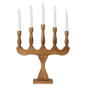 Markslöjd Svaneholm adventsstake i tre med LED, 5-armet, 53 cm