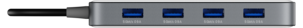 Deltaco USB-A hub med 4 portar, transparent, UH-736