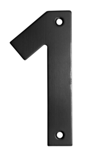 Stort husnummer svart metall, 6,8 x 15 cm