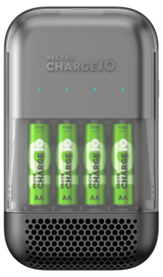 Batterilader inklusive 4 batterier, GP ReCyko Charge 10