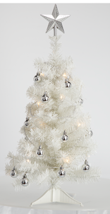 Juletre i bordutgave med LED-belysning, hvitt