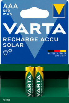 Varta Solar oppladbare AAA-batterier, 2-pakning