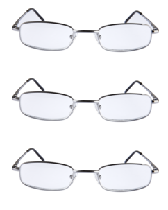 Läsglasögon metall, 3-pack