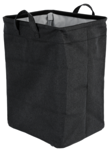 Pyykkikori pyörillä, musta