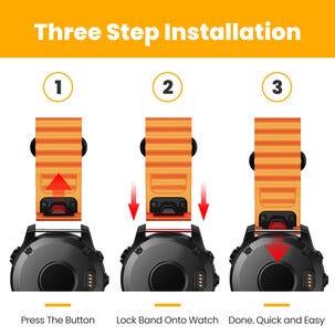 Silikonreim til Garmin aktivitetsklokke 26 mm, Quick release