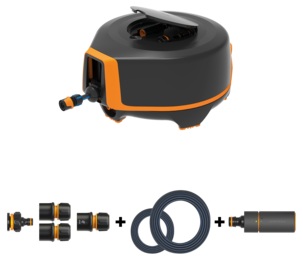 Fiskars automatisk slangetrommel XL, 20 meter
