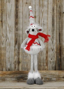 Råtta dekorationsfigur i textil 60 cm