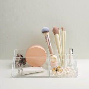 Sminkeorganisator, gjennomsiktig plast