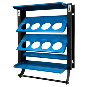 Cocraft vägghylla med förvaring av sprayfärg och torkpapper